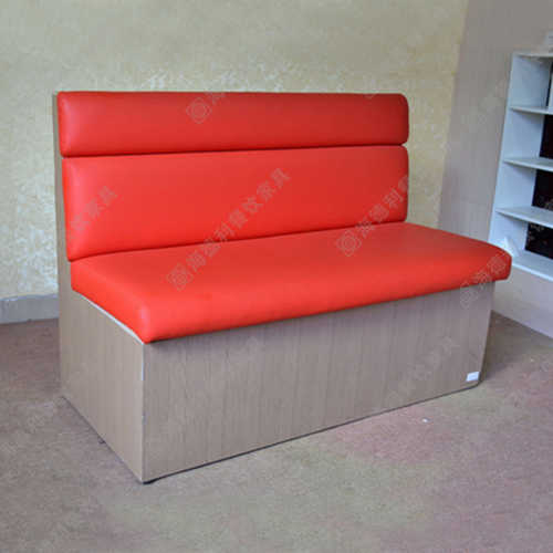 仿古中式沙发 布艺料理店三人沙发 火锅店时尚沙发