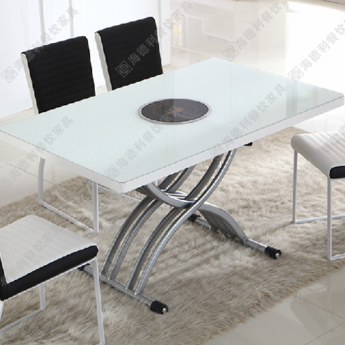 不锈钢餐桌 简约 玻璃火锅桌 小天鹅火锅桌定做