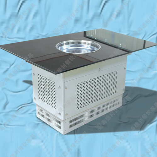 火锅桌厂家直销 电磁炉自助烧烤玻璃不锈钢火锅桌椅海底捞火锅店餐桌