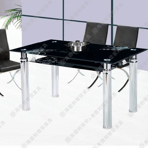 餐桌椅组合伸缩 简约现代烤漆长方形餐台 钢化玻璃小户型折叠火锅桌