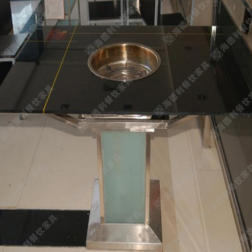 玻璃燃气火锅桌椅 饭店农家乐餐桌椅 电