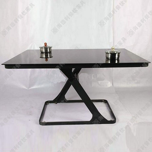 电磁炉餐桌椅组合 简约现代烤漆餐桌 长方形钢化玻璃餐桌椅