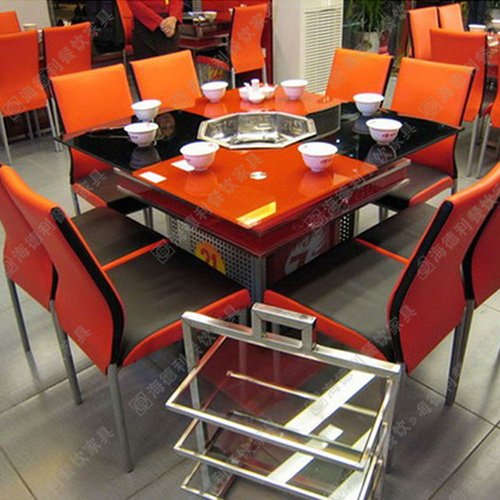 厂家直销大理石火锅桌火锅桌椅电磁炉火