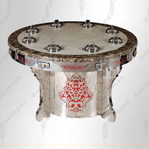 火锅桌 厂家直销韩式烧烤火锅桌 火锅桌椅组合 复古电磁炉火锅桌