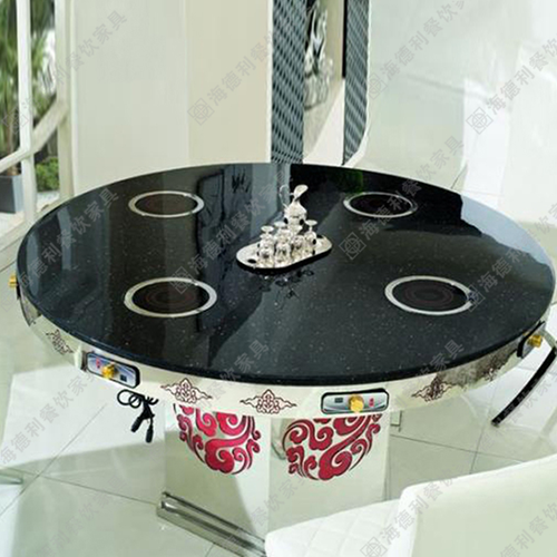 火锅桌厂家批发钢化玻璃火锅桌 小黑牛火锅店电磁炉火锅桌椅