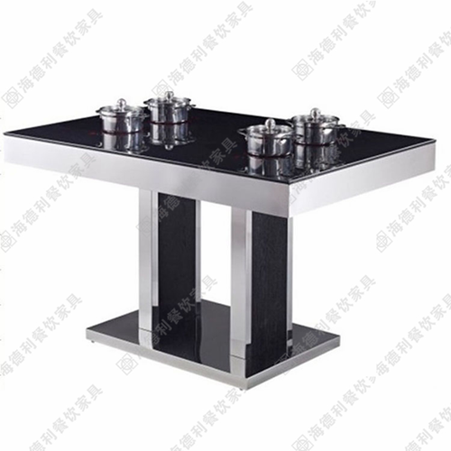 无烟火锅桌全不锈钢火锅桌电磁炉火锅桌千味涮火锅桌