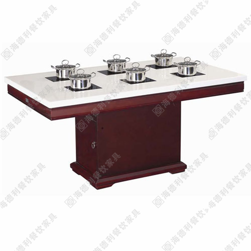 直销大理石电磁炉火锅桌厂家 自助烧烤桌大理石火锅桌定做