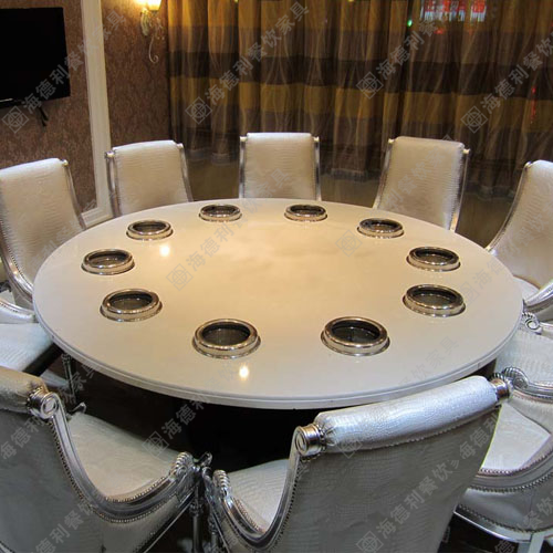 电磁炉火锅桌价钱 煤气灶火锅桌 大理石火锅桌