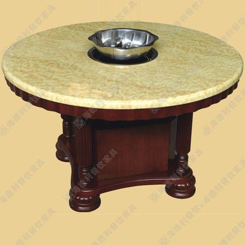 火锅桌定制电磁炉火锅桌大理石火锅桌定做生产火锅桌价格