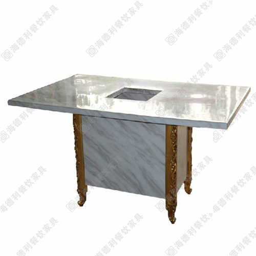 电磁炉大理石火锅桌 实木涮涮锅火锅桌 实木小火锅桌