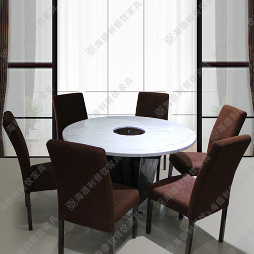 大理石火锅桌椅 电磁炉煤燃气灶火锅桌子 火锅店餐台桌椅组合