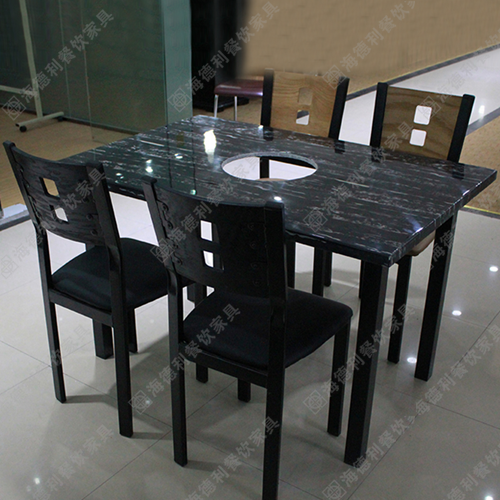 大理石火锅桌椅燃气灶火锅桌电磁炉火锅桌定做