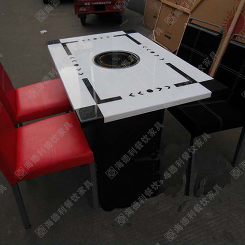 火锅桌 电磁炉大理石火锅桌 人造石涮涮
