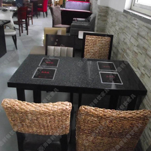 厂家批发 大理石电磁炉火锅桌 百年老妈