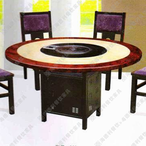 圆形火锅桌厂家直销电磁炉火锅桌大理石