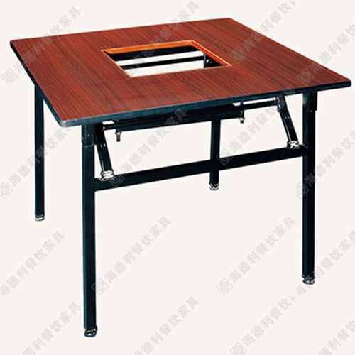 实木火锅桌椅 电磁炉煤燃气灶火锅桌子 火锅店餐台桌椅组合