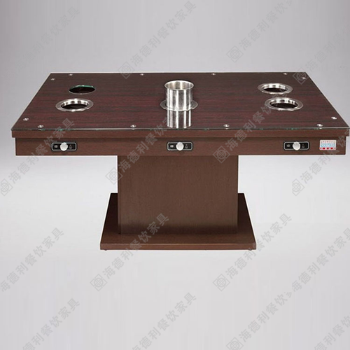 厂家直销 电磁炉火锅桌 自助 木质 定做 火锅餐桌 各式火锅桌椅