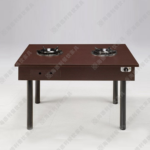 实木火锅桌椅 火锅店餐台桌椅组合 傣妹火锅店煤燃气灶火锅桌子定做