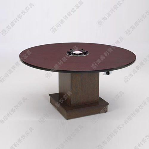 火锅桌餐桌煤气灶燃气圆桌饭店酒店火锅店餐桌椅