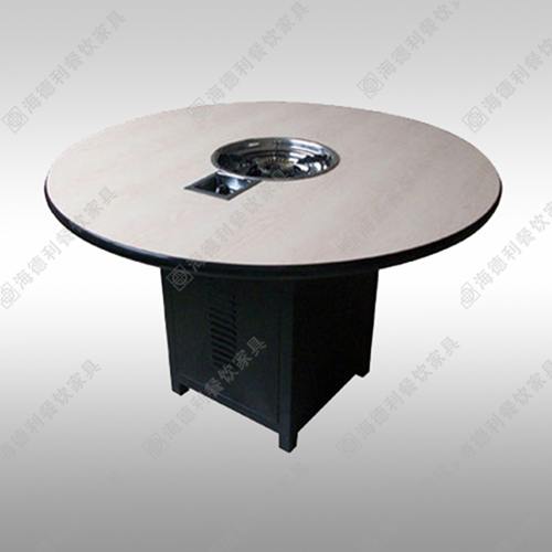 火锅桌椅厂家直销 火锅圆桌 防火板火锅桌 煤气灶火锅桌
