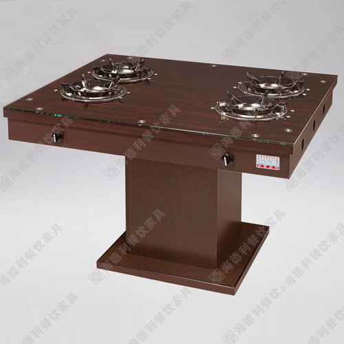 厂家直销大理石火锅桌 正方形火锅桌 餐厅桌子 实木火锅桌椅