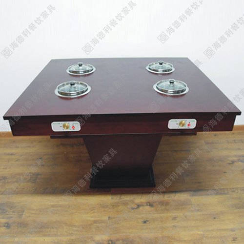 实木火锅桌椅组合 火锅店餐桌批发 煤气灶电磁炉火锅桌 尺寸定做