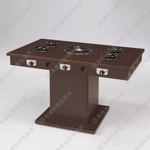 实木火锅桌椅组合价格 电磁炉液化气煤气灶火锅店餐桌 定做