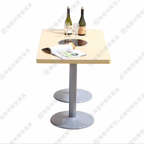 无烟火锅桌椅 煤气灶电磁炉实木火锅桌 火锅店餐桌批发尺寸定做