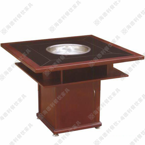 实木火锅桌椅 火锅店餐桌椅组合 电磁炉煤燃气灶火锅桌子 火锅台