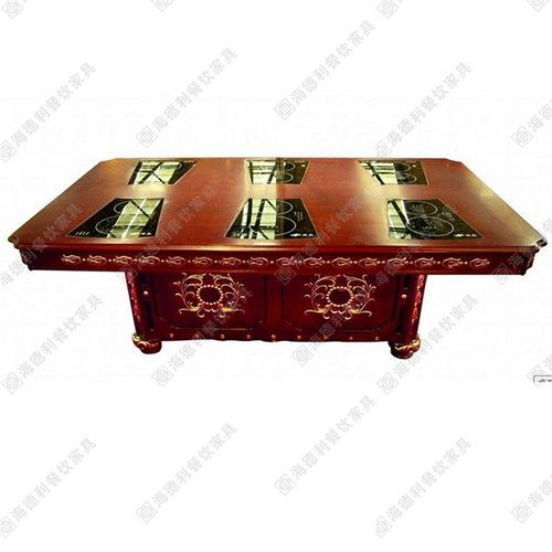 电磁炉火锅餐桌 实木火锅桌 长方形火锅桌子价格