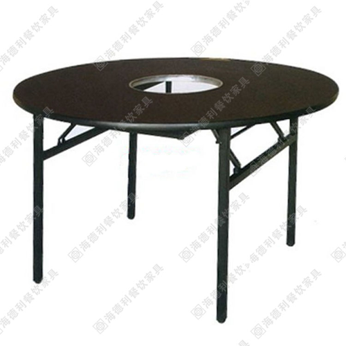 厂家直销定做电磁炉火锅桌实木火锅餐桌 圆形实木火锅桌小肥羊火锅桌