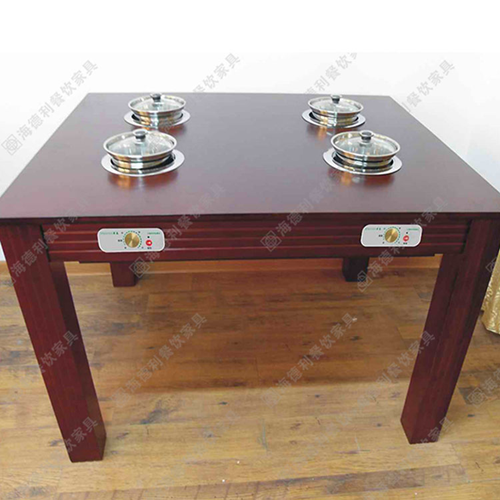 火锅桌 餐厅实木火锅餐桌 隐形电磁炉火锅桌 电动火锅桌 深圳厂家定做