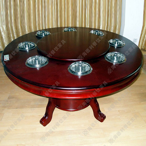 火锅桌椅厂家批发 实木火锅桌 带电磁炉火锅桌 火锅餐桌 电磁炉桌子 火锅