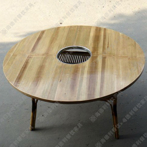 火锅烧烤一体桌 涮涮锅烤涮一体桌 火锅餐厅桌椅定制