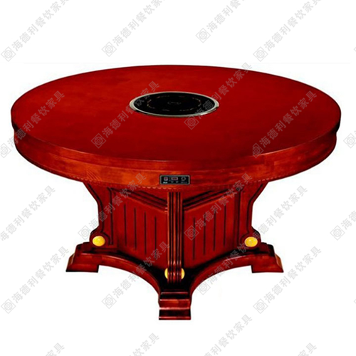 高档餐厅火锅桌 防火板火锅台 圆形火锅台 火锅电磁炉火锅桌