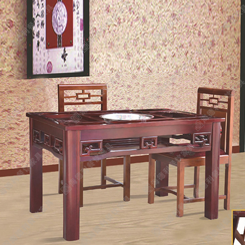 实木火锅店桌椅 火锅餐厅桌椅 火锅电磁炉桌椅