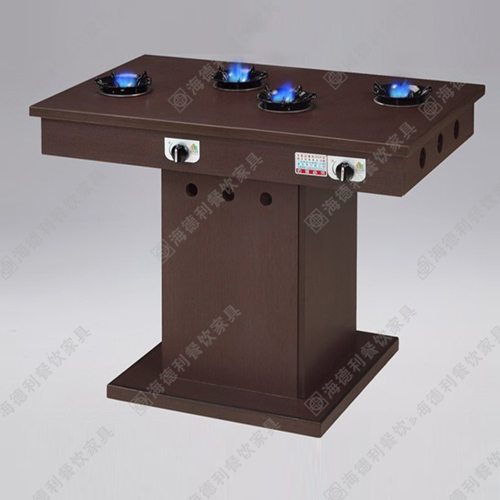 钢化玻璃火锅餐桌 不锈钢火锅台 火锅桌子