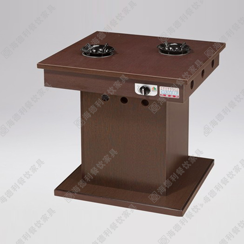 防火板电磁炉火锅桌 电磁炉火锅餐桌 实木电磁炉火锅桌