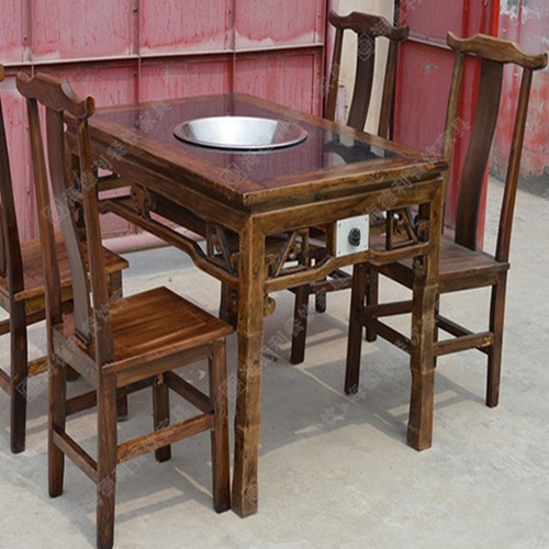 厂家定做 实木火锅桌 电磁炉实木火锅桌 实木火锅台