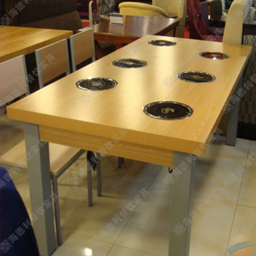 2人位/4人位/6人位实木火锅桌 实木火锅桌子 火锅餐厅实木火锅桌 广