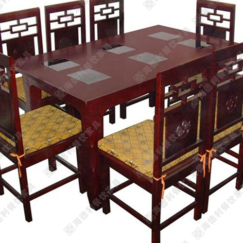 2014年最流行/爆款实木火锅桌 酒店餐厅实木电磁炉火锅桌子 重庆火锅桌