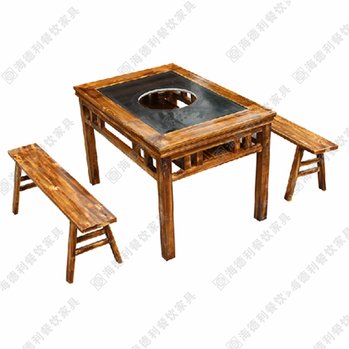 实木火锅桌椅 大理石火锅桌椅 海德利厂