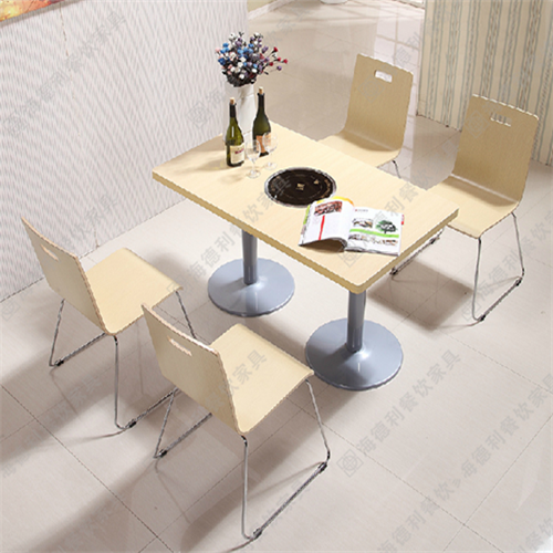 火锅店配套家具 火锅餐桌椅 实木火锅桌