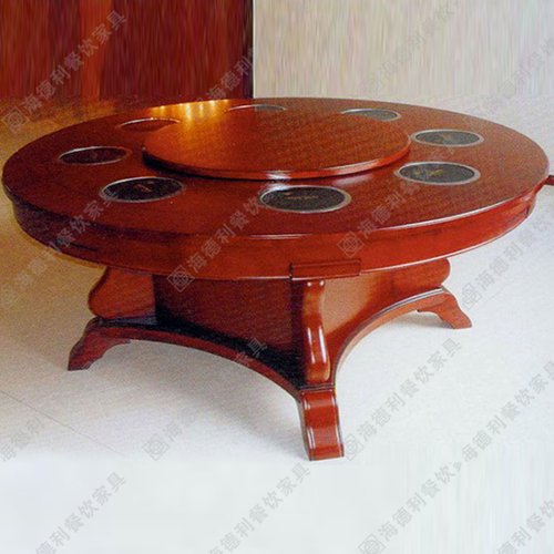 2015年实木火锅桌新款厂家供应 8人位圆
