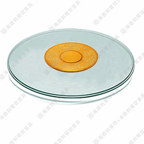 双层钢化玻璃转盘 现代火锅店耐用型双层钢化玻璃玻璃转盘
