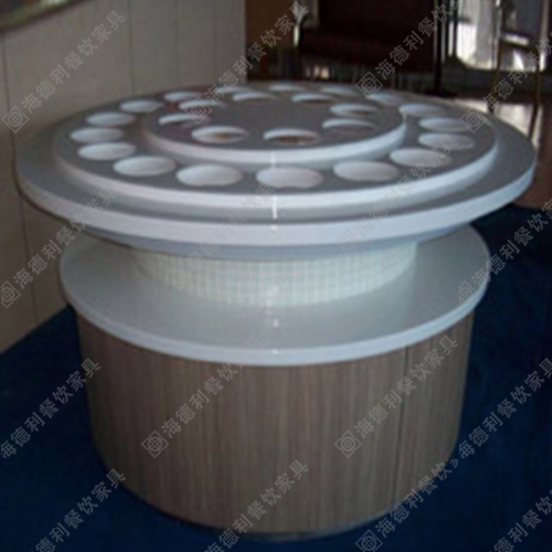 火锅店豪华多孔大理石酱料台 多用大型白色大理石酱料台定做