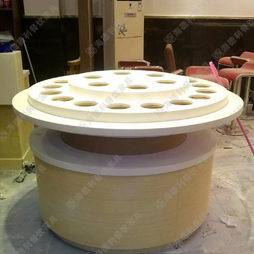 大理石酱料台 火锅店餐厅多用实木底大理石酱料台