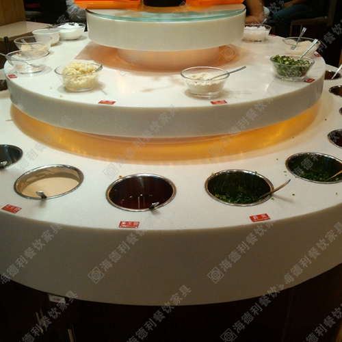 大理石酱料台 自助火锅餐厅火锅店多层大理石酱料台价格