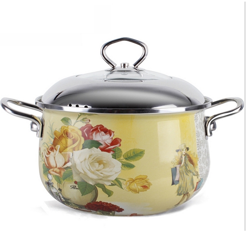 优质印花不锈钢汤锅 火锅桌配套汤锅厂