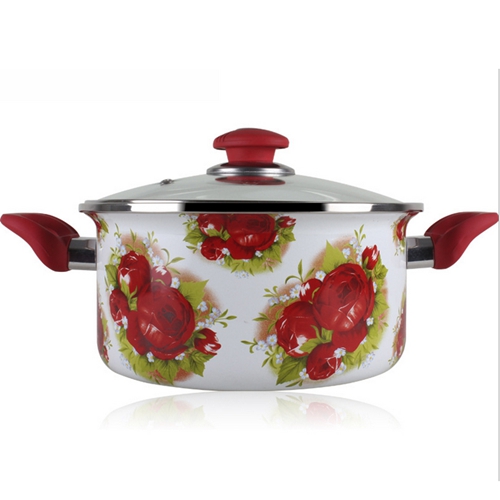 优质印花不锈钢汤锅 火锅桌配套汤锅样